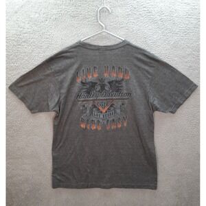 Harley Davidson Shirt Adult Extra Large Gray Motorcycle Biker Grunge Skater Mens
